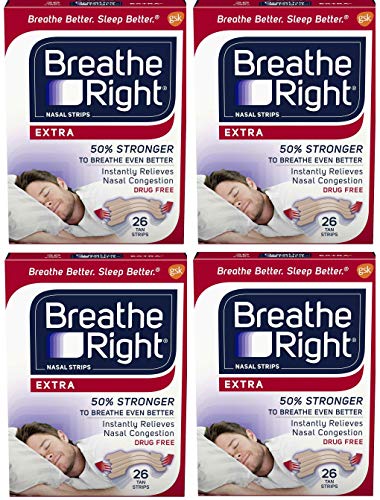 Breathe Right Nasal Strips to Stop Snoring, Drug-Free, Extra Tan, 104 (Count)