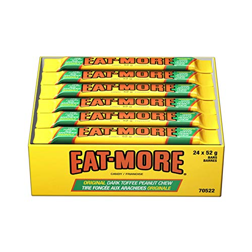 Hershey's Eat More Original Dark Toffee Peanut Chew Candy Bar, 52 Grams/1.8 Ounces - 24 Pack