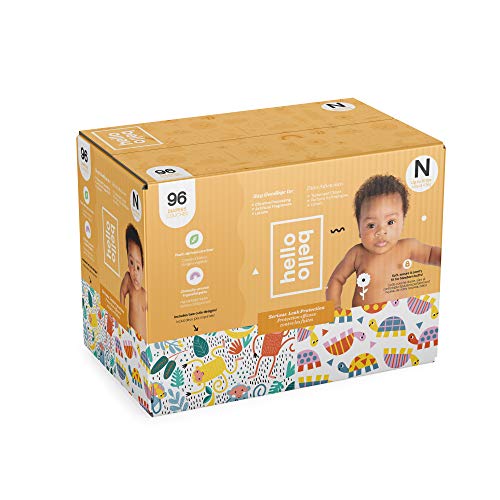 Hello Bello Club Box Diapers - Monkeys and Turtles - Size N 96 count