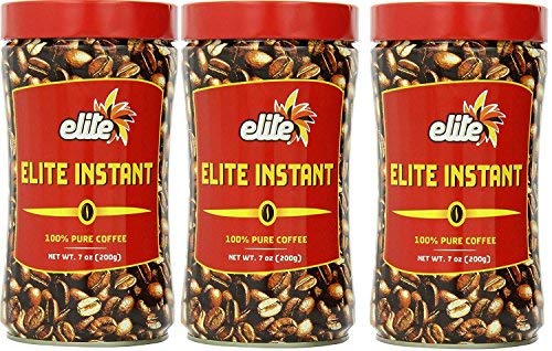 Elite Instant Pure Coffee, 7ounce Tin, (3 Pack)