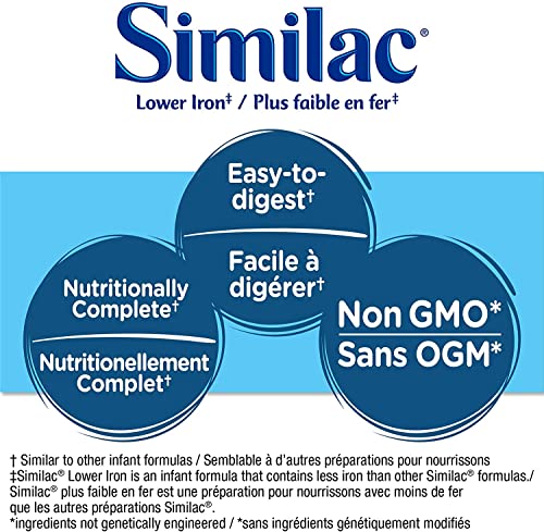 Similac Lower Iron Non-GMO Baby Formula, Powder, 850 g, 0+ Months