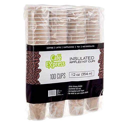 Café Express 355 ml (12 oz.) Corrugated Disposable Cups, 1000-count