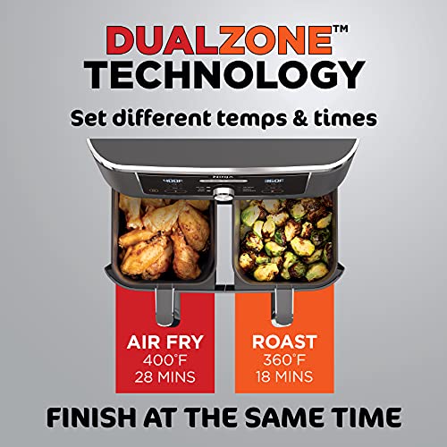 Ninja Dz201 Foodi 6-in-1 2-Basket Air Fryer with DualZone Technology, 8-Quart