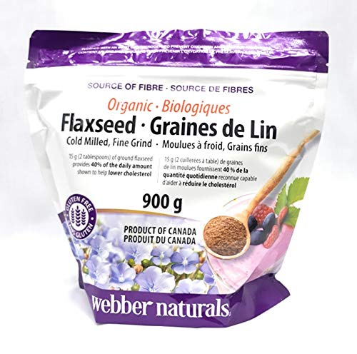 Webber Naturals Cold Milled Ground Flaxseed - Certified Organic -900g (Econo Pack)