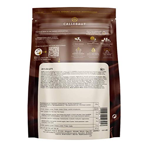 Callebaut Chocolate Dark 53.8 Percent Easi-Melt Buttons Callets 2.5 Kg