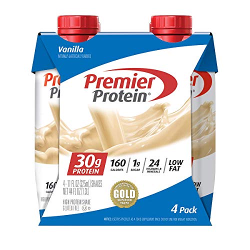 Premier Protein 30g Protein Shake, Vanilla, 11 fl oz Bottle, (4 Count)