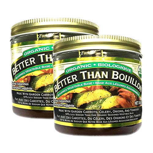 Better Than Bouillon Organic Sodium Reduced Seasoned Vegetable Base, 76 Servings 2 PK x 16 Oz / 454 Grams, Total 32 Oz (Less Sodium)