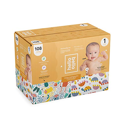 Hello Bello Club Box diapers - Monkeys and Turtles - Size 1 108 count