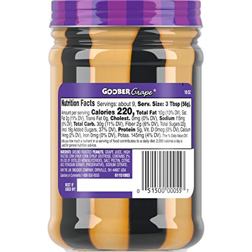 Smucker's, Goober Jelly & Peanut Butter, 18oz Jar (Pack of 2) (Choose Flavors Below)