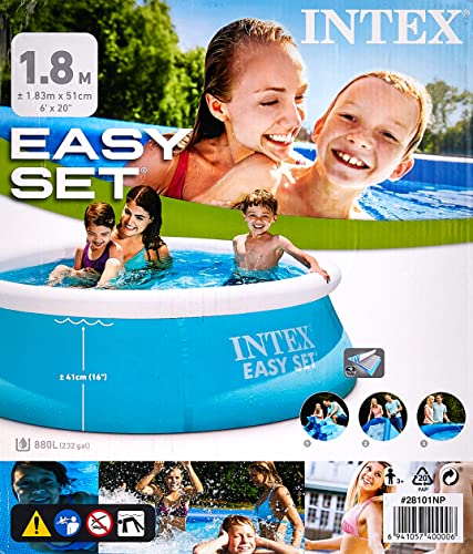 Intex 28101EH Easy Set, 6 Feet x 20 Inches Pool, 6ftx30ft, Blue