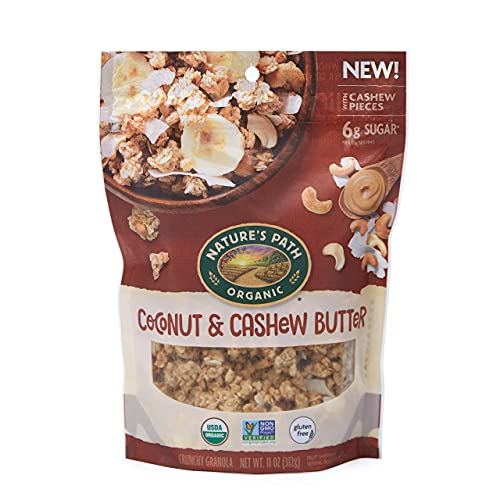 Organic Gluten Free Granola, Coconut & Cashew Butter, 11 Oz Pouch (Pack of 8)