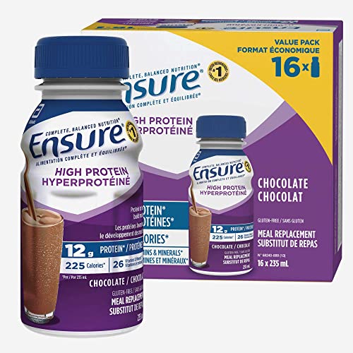 Ensure High Protein, Ready-to-Drink Meal Replacement, Chocolate, 16 x 235 ml Value Pack