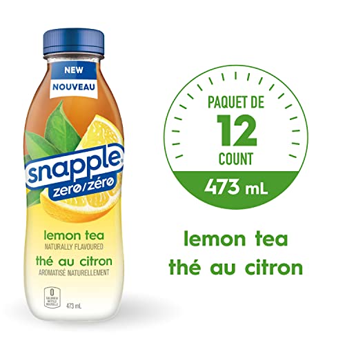 Snapple Zero Naturally Flavoured, Lemon Tea, 473mL, 12-Count