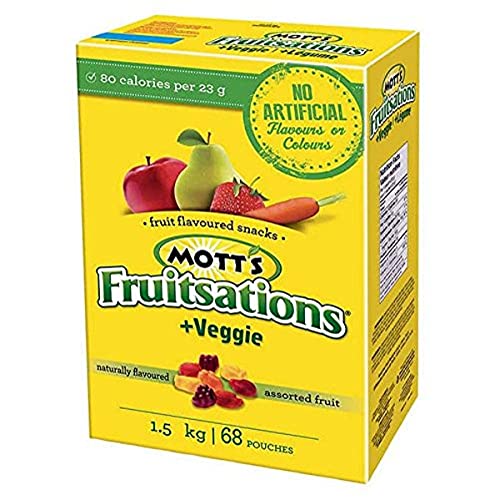 MOTTS Fruit Flavoured Snacks Fruitsations Plus Veggie Assorted Fruit, 68 Pouches