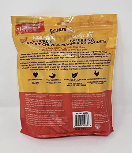 Rewardables Rawhide Free Chicken Recipe Chews, The Easily Digestible Limited Ingredient Chew for Dogs - 1.08Kg