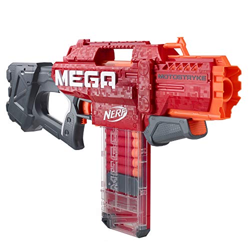 NERF Mega Motostryke Motorized 10-Dart Blaster -- Includes 10 Official Mega Darts and 10-Dart Clip -- for Kids, Teens, Adults