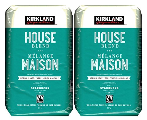 Kirkland Signature Starbucks Bean Coffee (907g x2) Medium Roast House Blend (PACK OF 2)