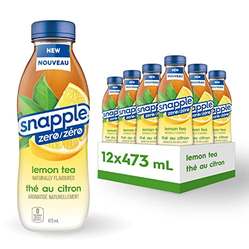 Snapple Zero Naturally Flavoured, Lemon Tea, 473mL, 12-Count