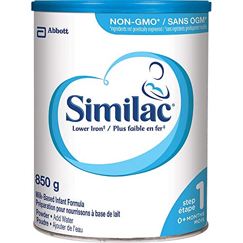 Similac Lower Iron Non-GMO Baby Formula, Powder, 850 g, 0+ Months