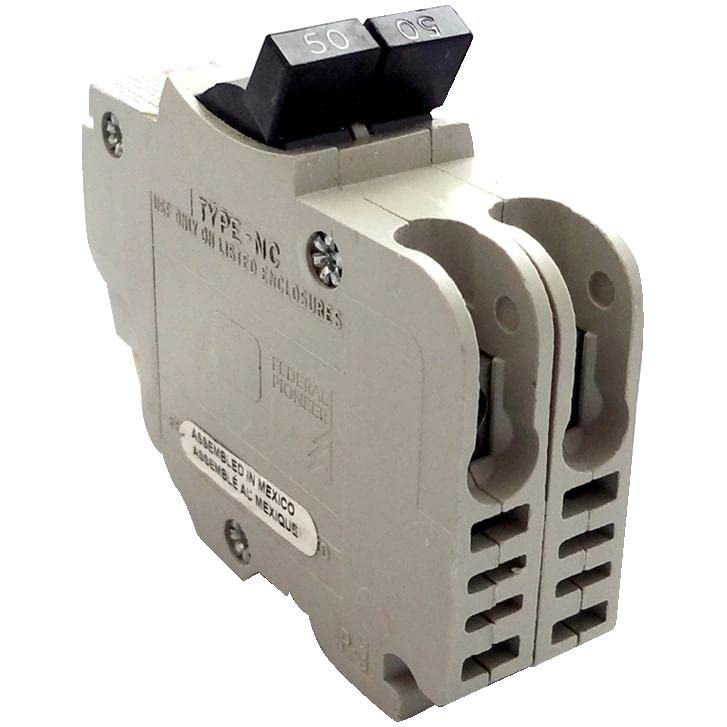 Schneider Electric NC0250CP Stab-Lok (Nc) Double Pole 50 Amp Plug-On Circuit Breaker, Ivory