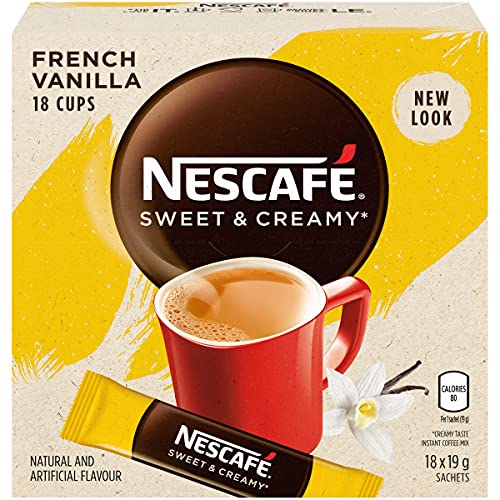 NESCAFÉ Sweet and Creamy French Vanilla Instant Coffee Mix Box, French Vanilla, 6 Count