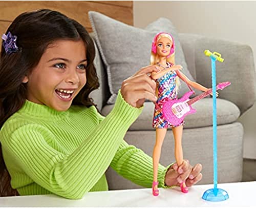 Barbie: Big City, Big Dreams Barbie “Malibu” Roberts Doll (11.5-in Blonde) with Music, Light-Up Feature, Microphone & Accessories, Gift for 3 to 7 Year Olds