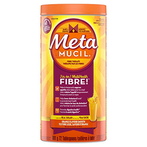 Metamucil 3 in 1 MultiHealth Fibre, Fiber Supplement Psyllium Husk Powder, Orange Flavour, 72 Doses, 861 g