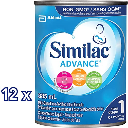 Similac Advance Step 1 Non-gmo Baby Formula, Concentrated Liquid, 385ml, 0+ Months, Blue, 12 Count