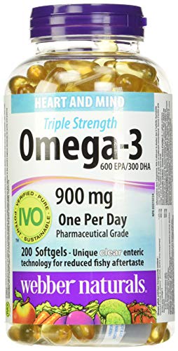 Webber Naturals Triple Strength (Omega 3) 900 Mg 200 Softgels, 200 Count