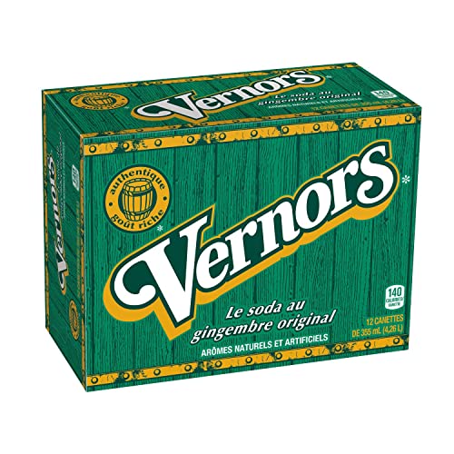 Vernors Dry Ginger Ale, 355 mL Cans, 12 Pack