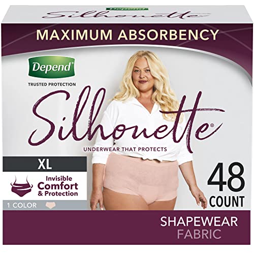 Depend Silhouette Incontinence Underwear for Women, Max Absorbency, Pink, ePack