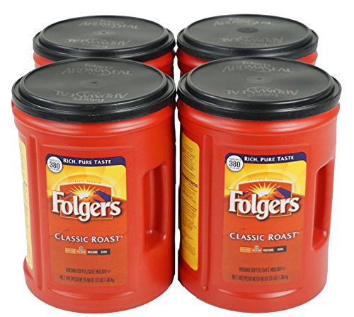 Folgers 4-Pack of 48 Ounce Canisters, Classic Medium Roast Coffee