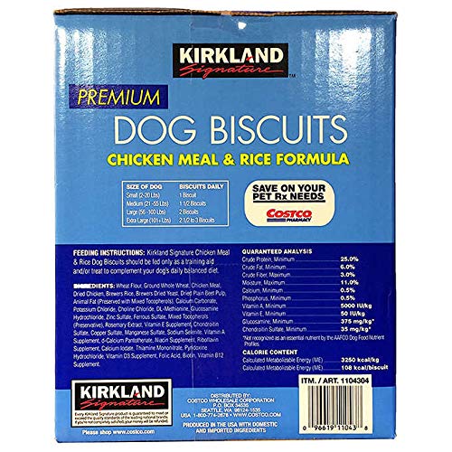 Kirkland Signature Expect More Chicken Meal & Rice Formula Dog Biscuits, 15 lbs.