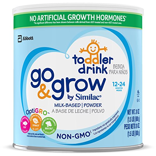 Go & Grow By Similac Non-GMO Milk Based Toddler Drink, Large Size Powder, 24 ounces (Pack of 6)