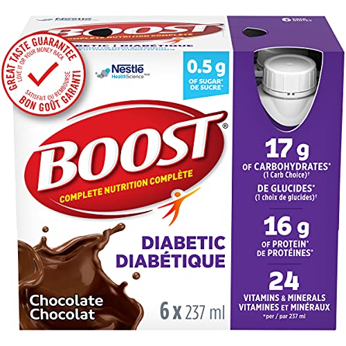 BOOST Diabetic Nutritional Supplement, Chocolate, 24 x 237 ml