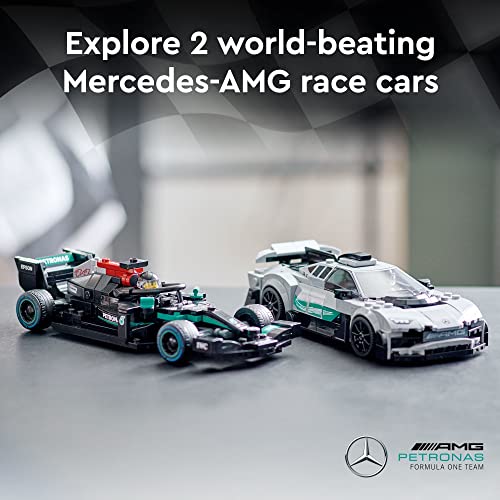 LEGO Speed Champions Mercedes-AMG F1 W12 E 76909 Performance & Project One 2 Car Models Set, Collectible Toy Race Cars