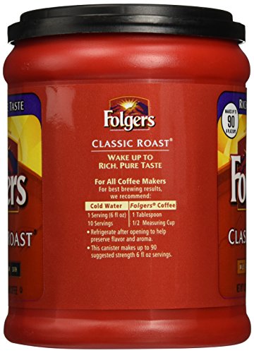 Fresh Taste of Folgers Coffee, Classic Roast Ground Coffee, Medium Flavor, 11.3 Oz Canister - (2 pk)