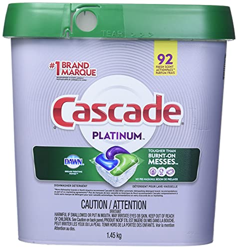 Cascade Platinum Dishwasher Detergent 92 Fresh Scent Action Pacs Net Wt 51.2 Oz, 51.2 ounces, 51.2 Ounce (Pack of 1)