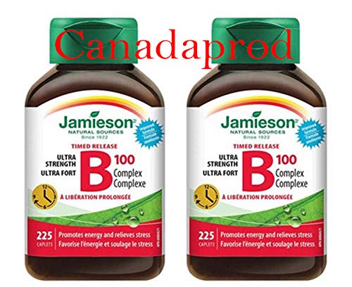 Jamieson Time Release Ultra Strength B100 Complex 225 caplets x 2(2 Bottles)