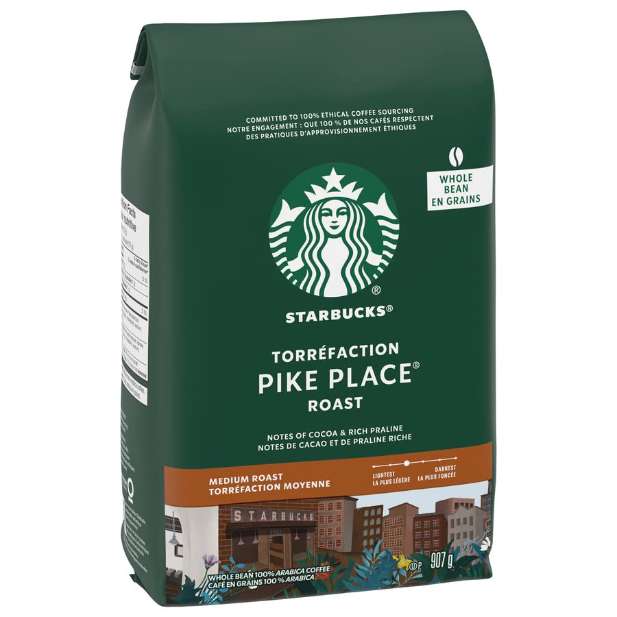Starbucks Pike Place Whole Bean Medium Roast Coffee, 907 gram