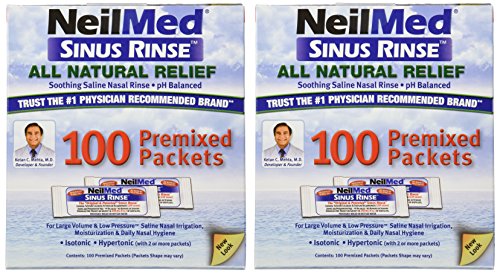 NeilMed Sinus Rinse 100 Salt Premixed Packets for Allergies & Sinus (Pack of 2)