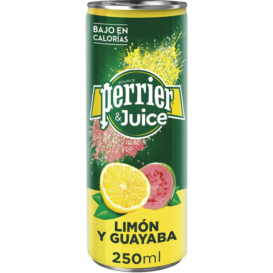 PERRIER & JUICE Natural Sparkling Mineral Water Lemon & Guava 25 cl Can