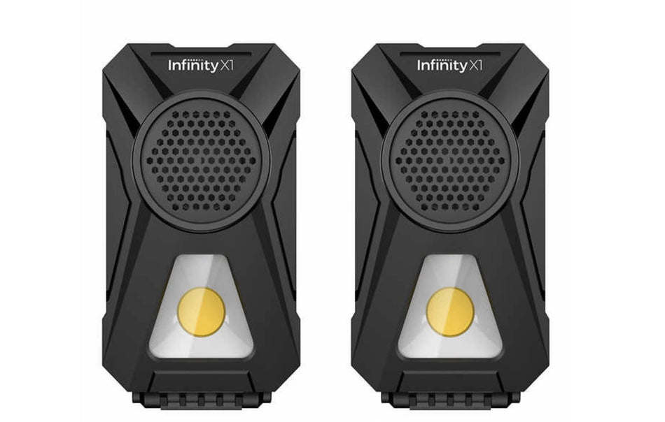 Infinity X1 Rechargeable Wireless WorkLight with Bluetooth Speaker, 700 Lumens - Pack of 2,Black