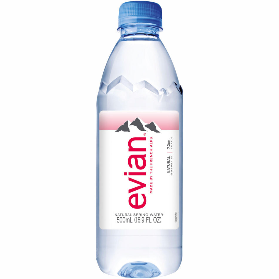 evian Natural Spring Water 500 ml, 24 Count