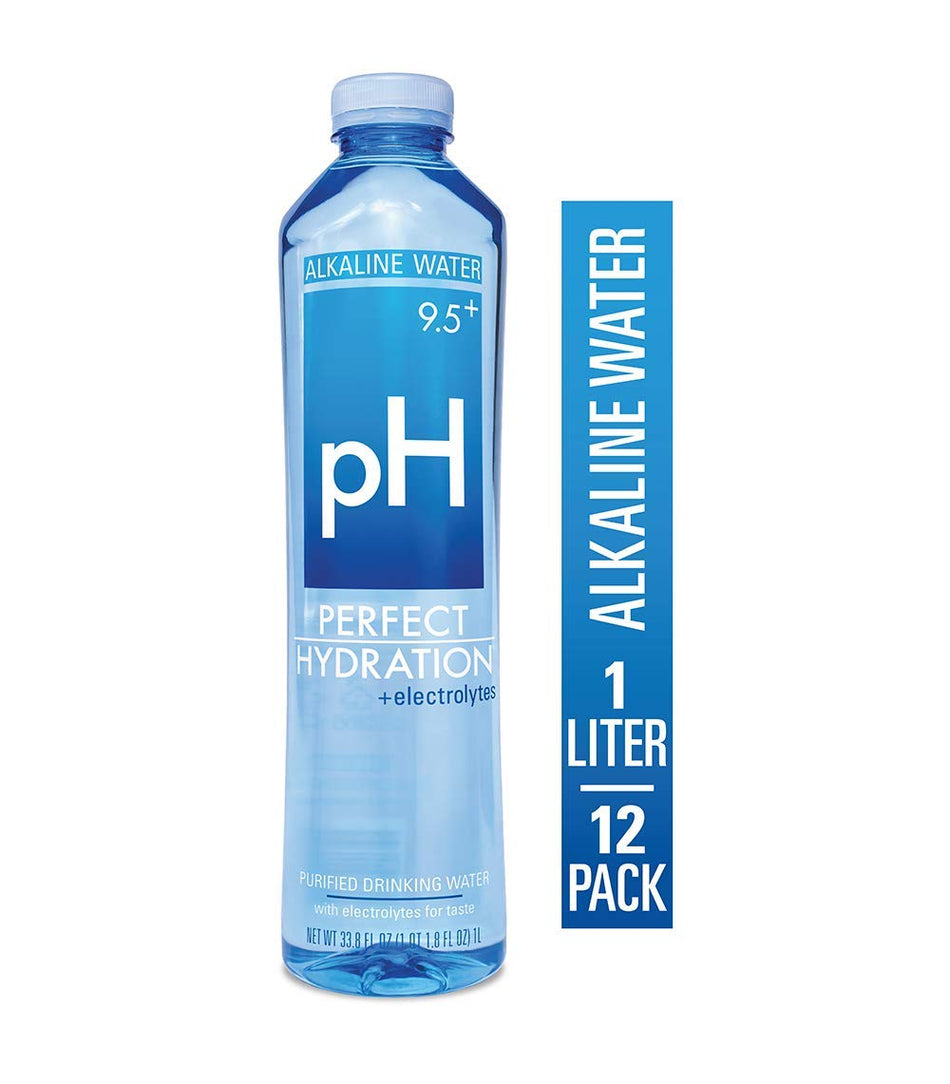 PERFECT HYDRATION Enhanced Ph 9+ Alkaline + Electrolyte Water That Helps You Hydrate Better! 1000ml, 12 Count