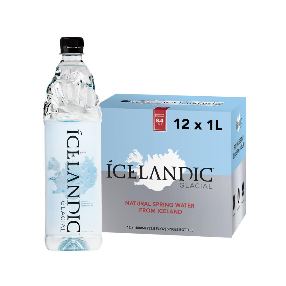 Icelandic Glacial Natural Spring Water, 1 Liter, 12 Count