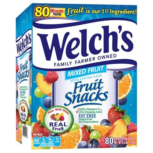 Welch's Fruit Snacks Mixed Fruit 0.9 oz, 2Pack (80-Count Each)