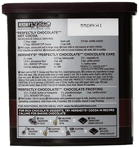 Hershey's Cocoa, Unsweetened, 8-Ounce Container (Pack of 2)