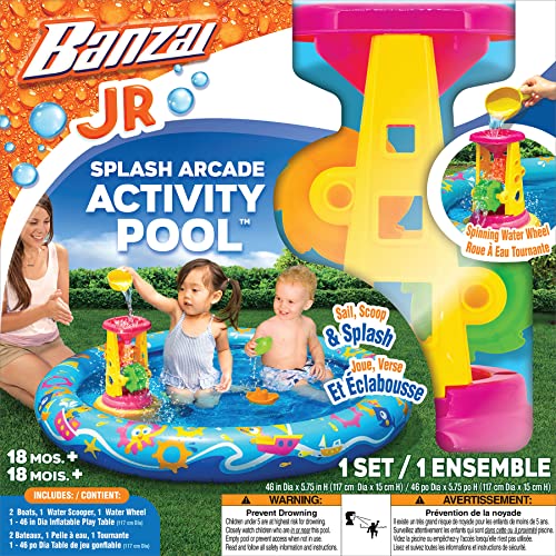 BANZAI Jr. Splash Arcade Toddler Activity Pool, 18 Months & Up