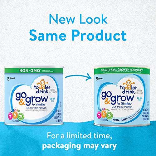 Go & Grow By Similac Non-GMO Milk Based Toddler Drink, Large Size Powder, 24 ounces (Pack of 6)